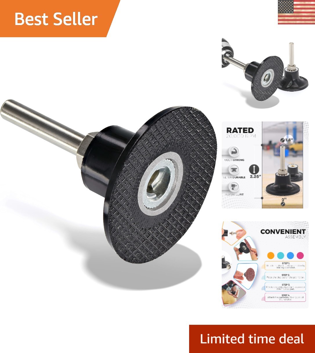 2-Inch ¼” Shank Roloc Discs for Efficient Polishing and Surface Prep