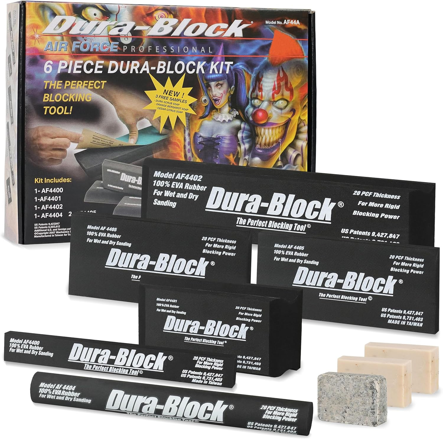 Set 6Pc – Flexible EVA Foam Wet or Dry Autobody Sanding Blocks Kit F