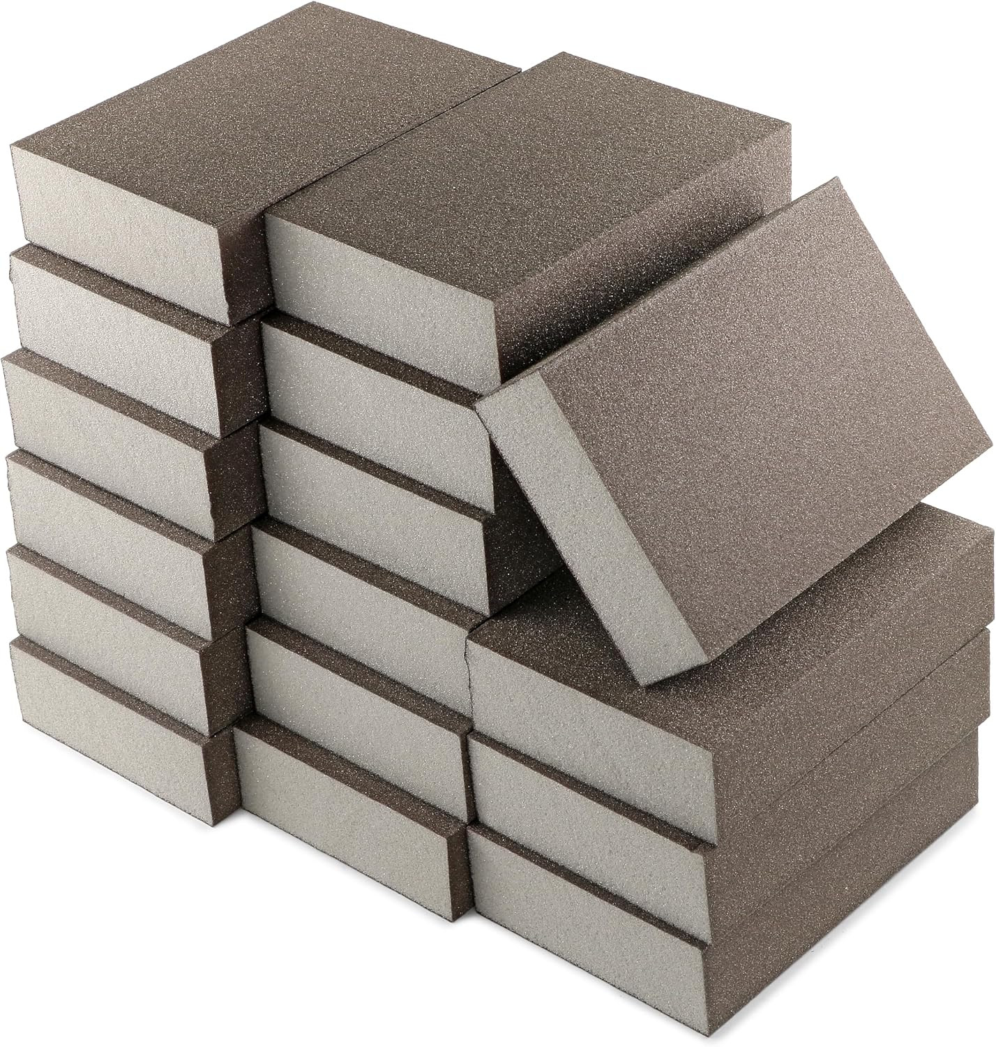 16Pcs 220 Grit Sanding Blocks, Sanding Sponge Washable and Reusable, Wet Dry Sa