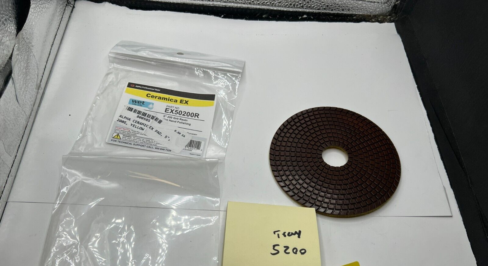 (QTY 2) Ceramica Polishing Pads EX50200R 5″ 200 Grit Yellow