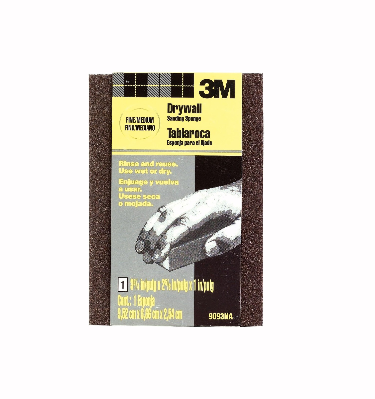 3M Small Area Drywall Sanding Sponge, 3.75x 3-3/4 in x 2-5/8 in, Assorted