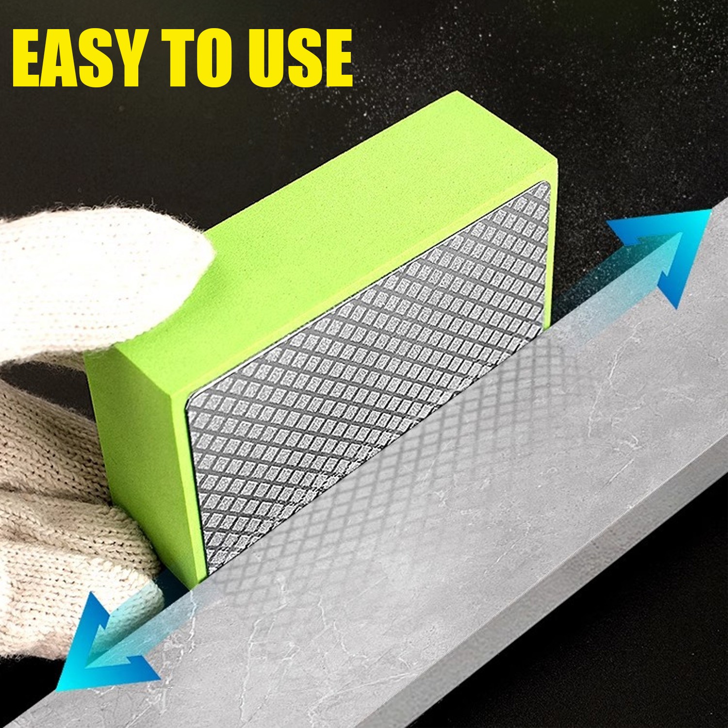 6Pcs Hand Diamond Polishing Pads Sanding Blocks Set Grit 60/100/200/400/600/1000