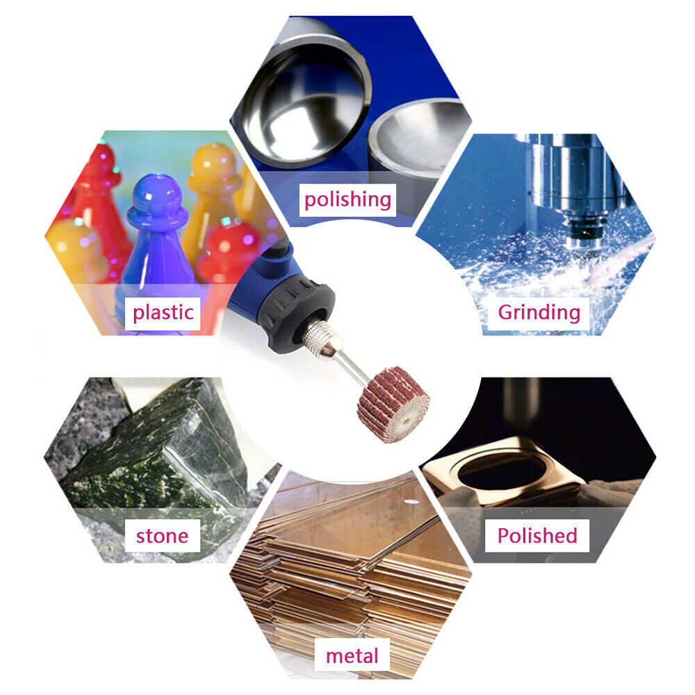 10 – 20mm Flap Wheel Sandpaper Sanding Polish Disc for Dremel Drill 80-600 Grit