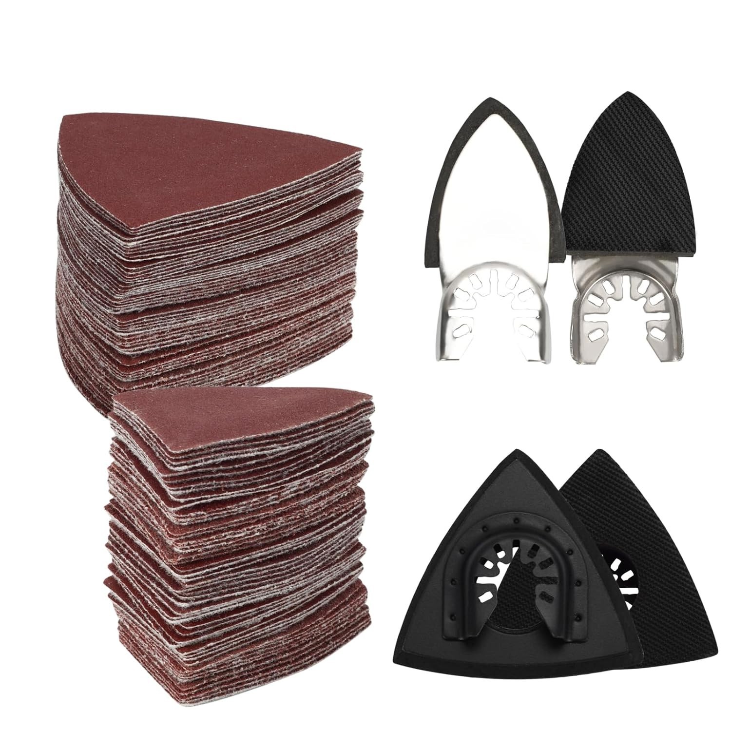 104Pcs Oscillating Multi-Tool Sanding Pads Kit, 2Pcs Triangle Sanding Pads an…