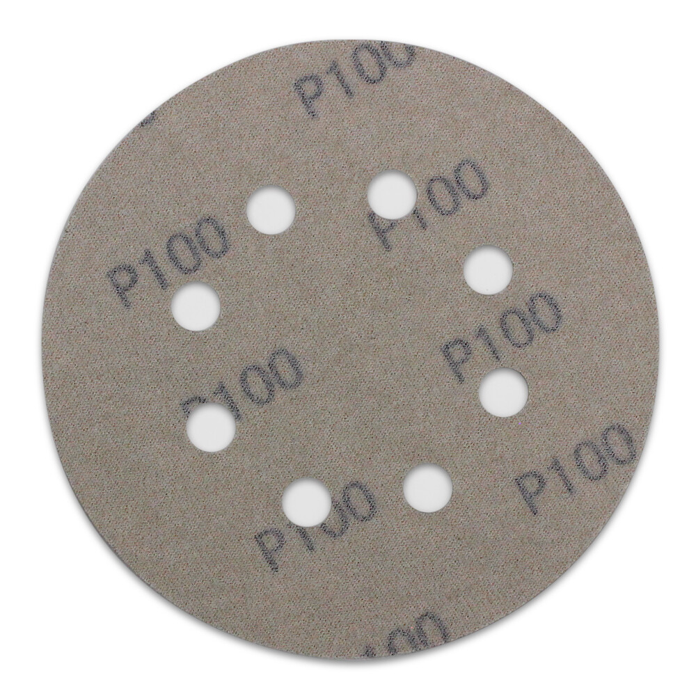 100 Pack – 5″ Inch 8 Holes 120 Grit Hook & Loop Sanding Discs Orbital DA Disks