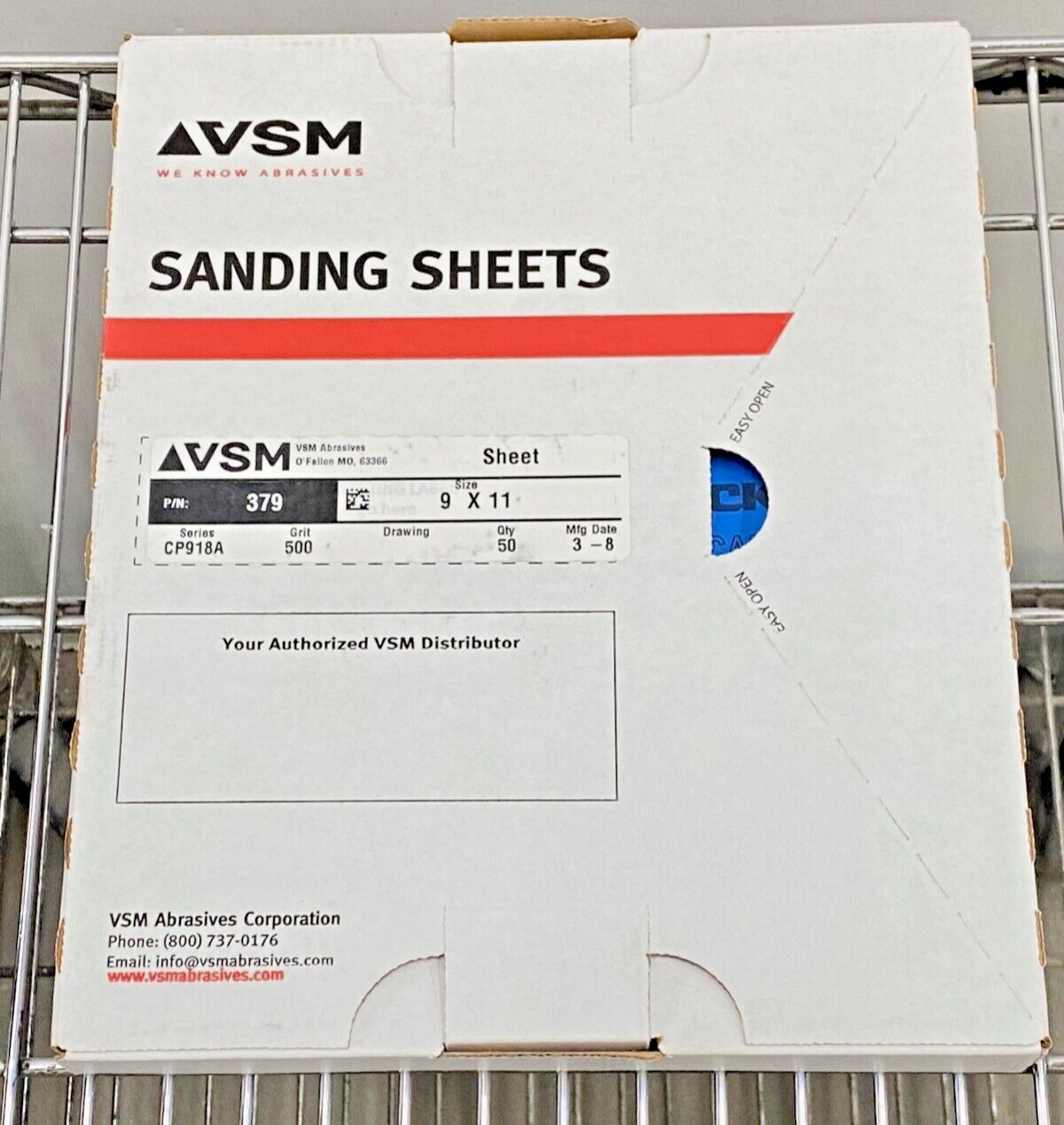 50 new VSM CP918A (9″ x 11″) 500 Grit Wet/Dry Abrasive Sanding Sheets, P/N: 379