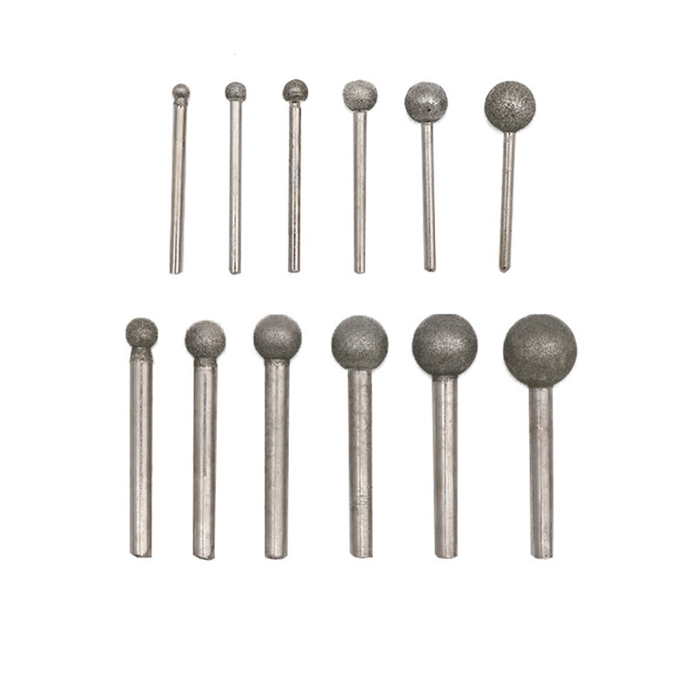 4mm~18mm Diamond Burr Grinding Head Drill 3/6mm Shank Carbide Rotary Tools File
