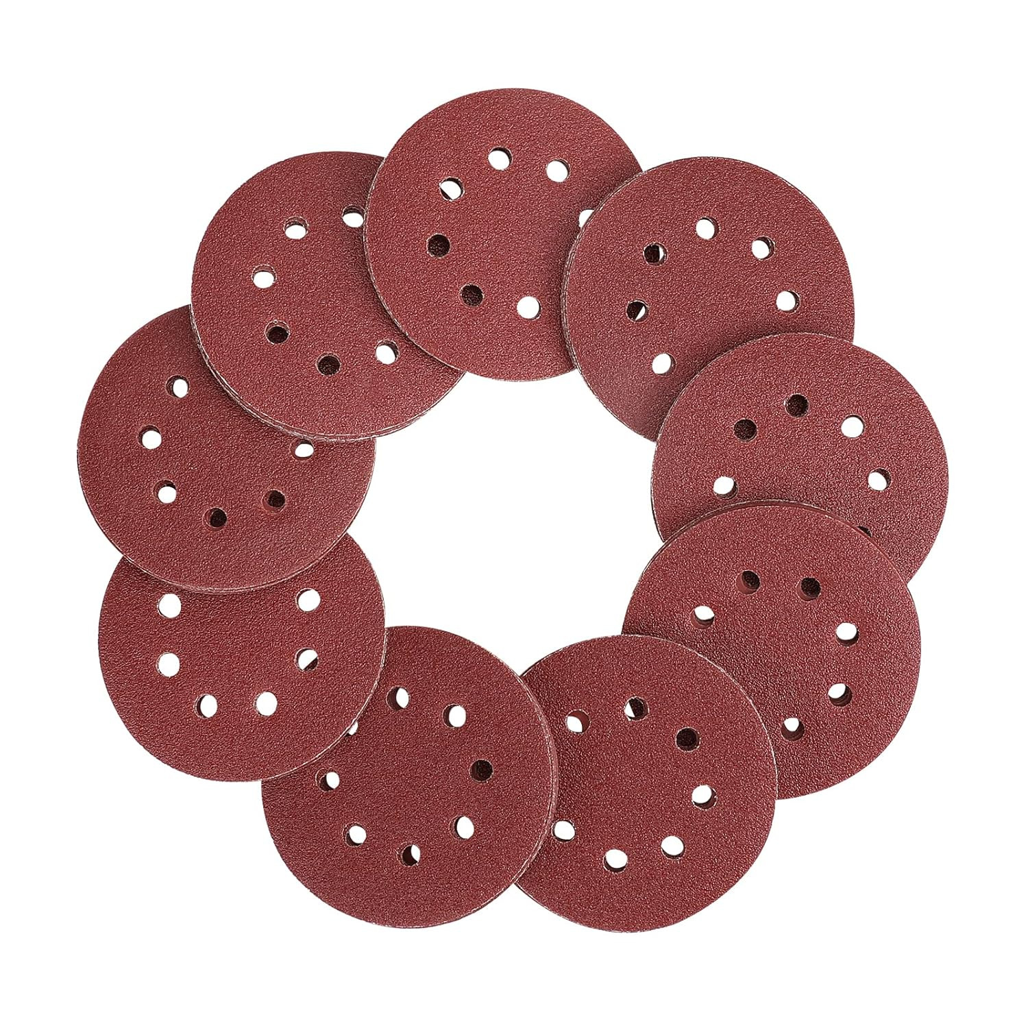 80-Piece Sanding Disc Set，5-Inch 8-Hole Hook and Loop Sanding Discs, 60, 80, 100
