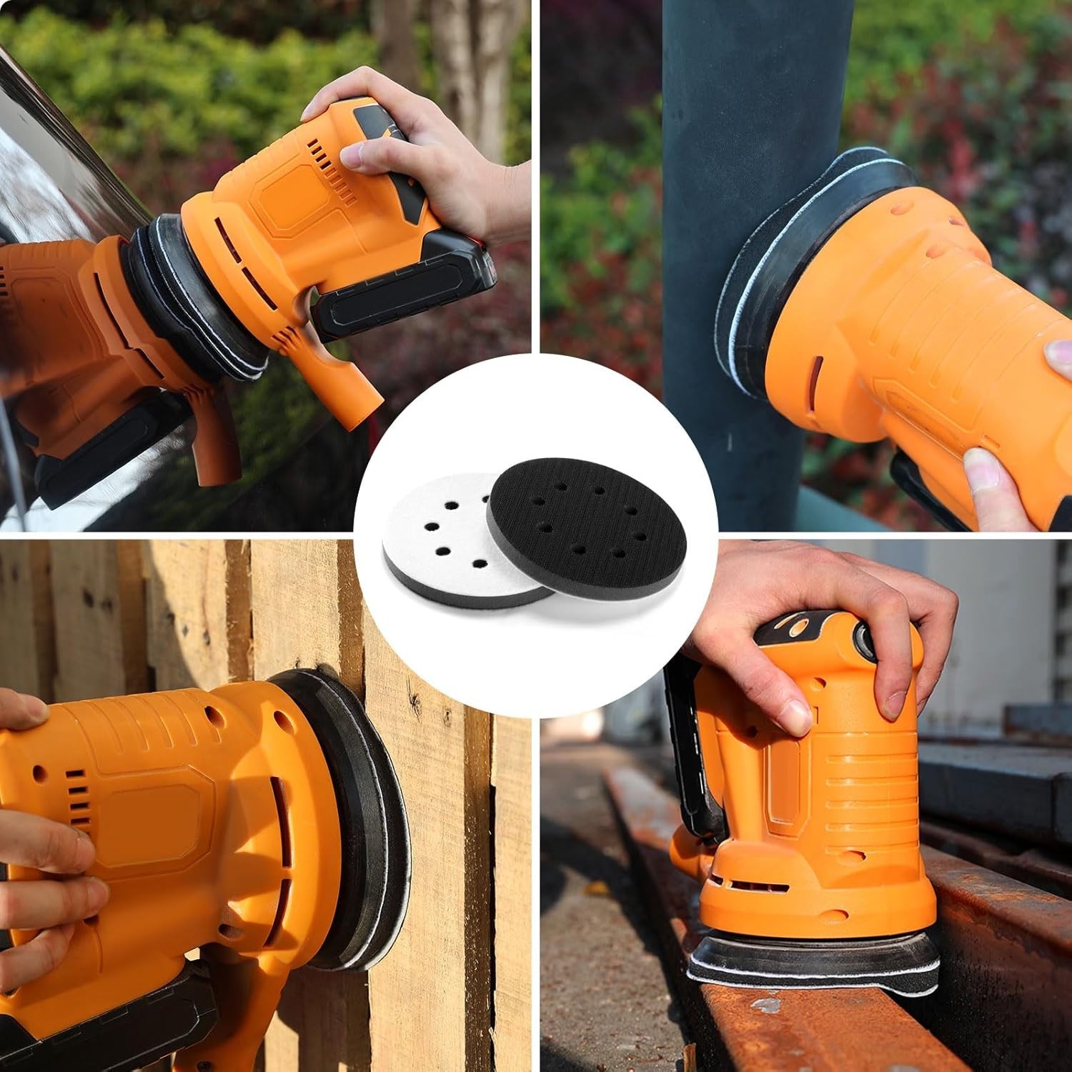 Soft Sponge Orbital Sander Foam Pads 5” – Ideal for Wood, Plastic & Metal