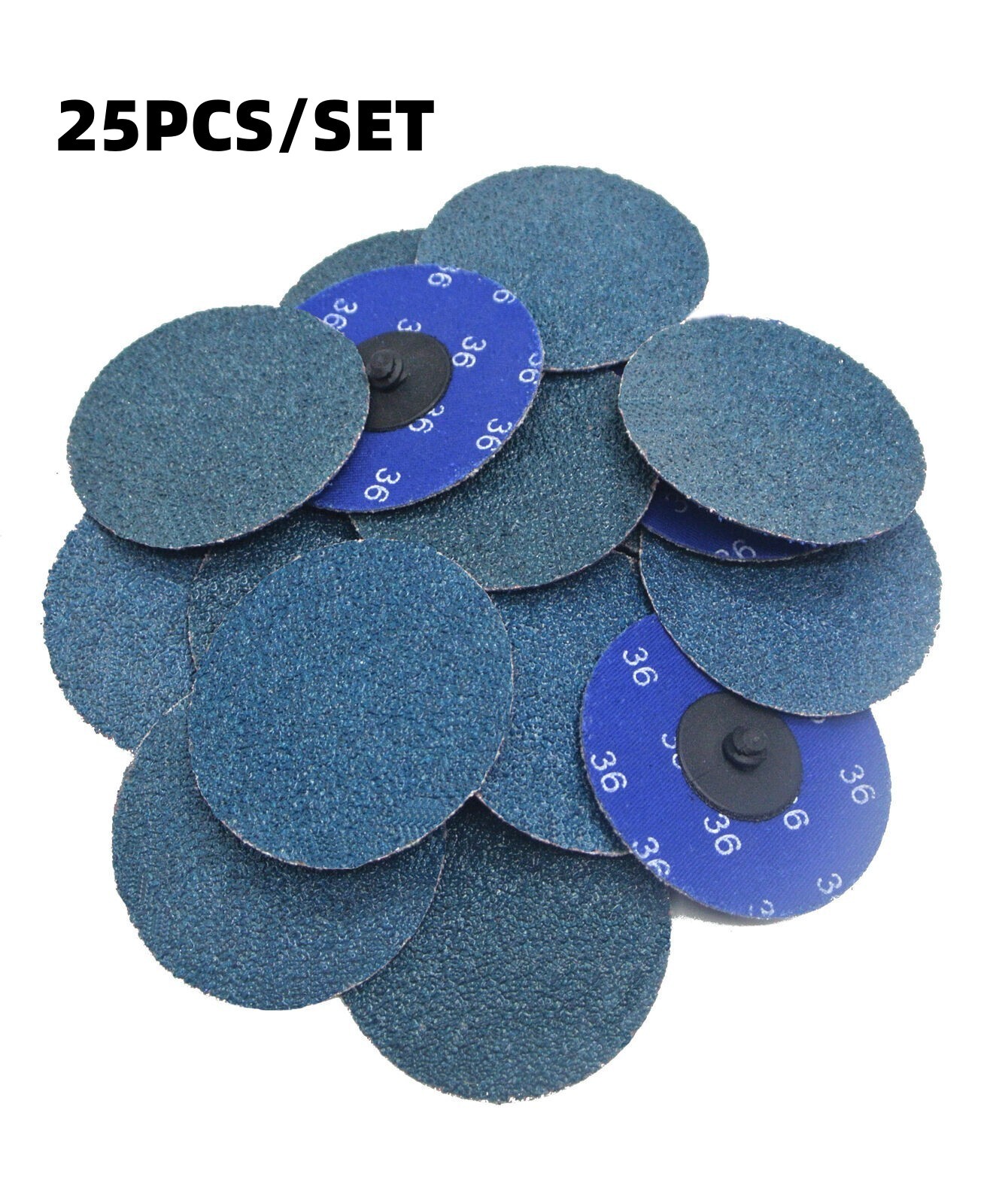 25PCS 3″ Quick Change Zirconia Roll Lock Sanding Discs 36 Grit for Die Grinder