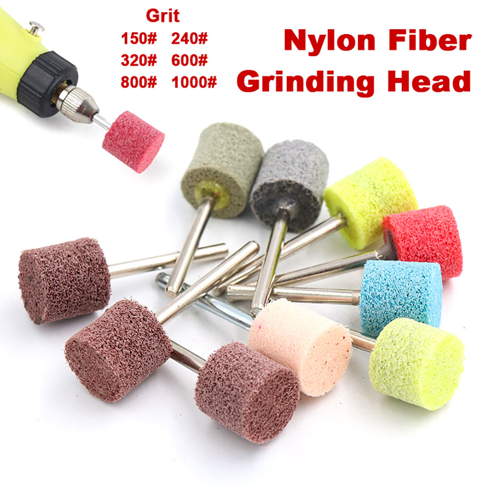 150-1000# Nylon Fiber Polishing Buffing Grinding Head For Rotary Tools 3mm Shank
