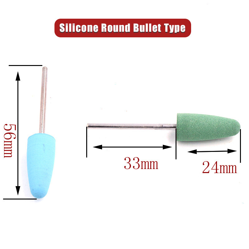 2.35mm Shank Silicone Grinding Head Dental Jade Polishing Tool Rubber Grinder
