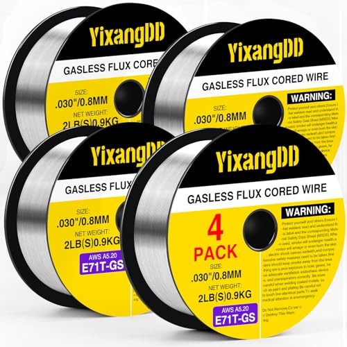 4 Pack 030 Flux Core Welding Wire, E71T-GS Gasless Mild Carbon 0.030″ 4pack 2lb