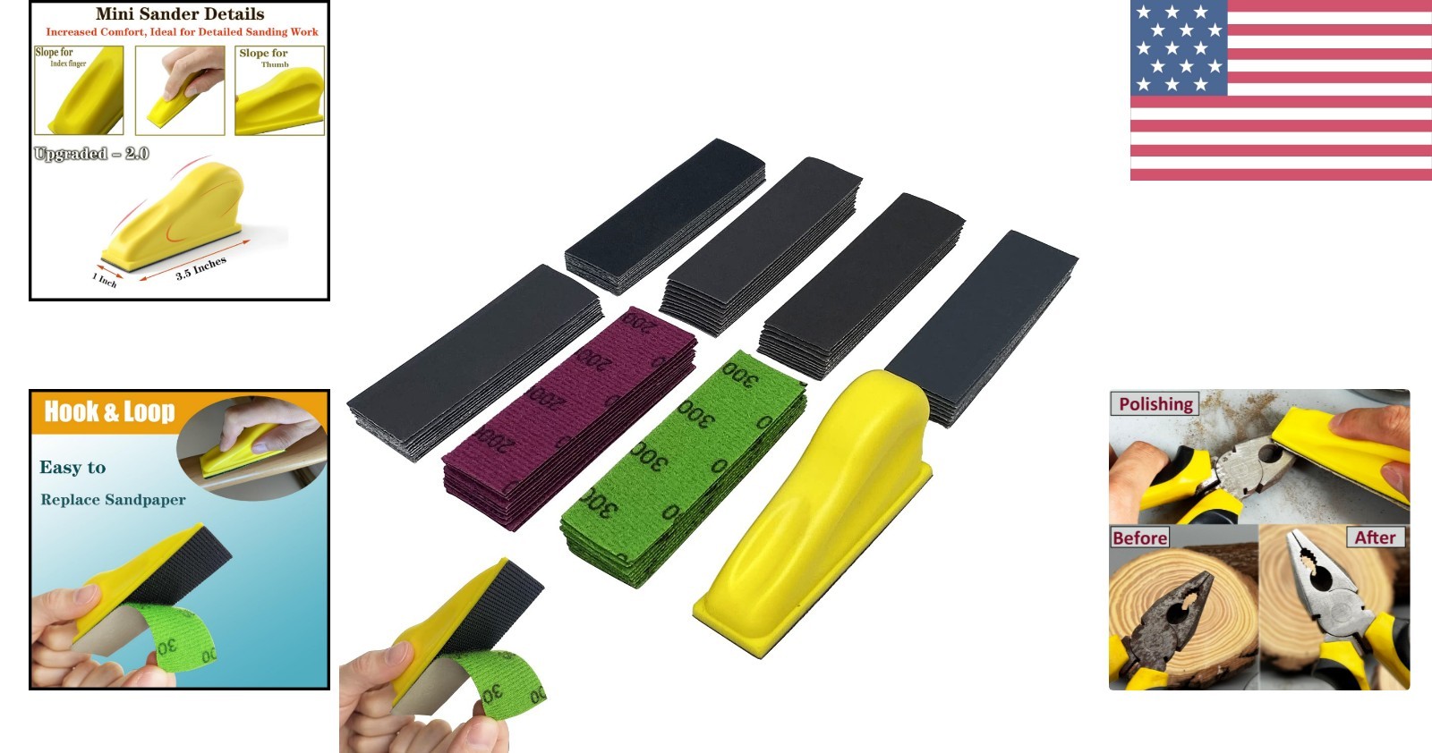 70PCS Silicon Carbide Sandpaper Kit with Hook and Loop Design for Precision Work