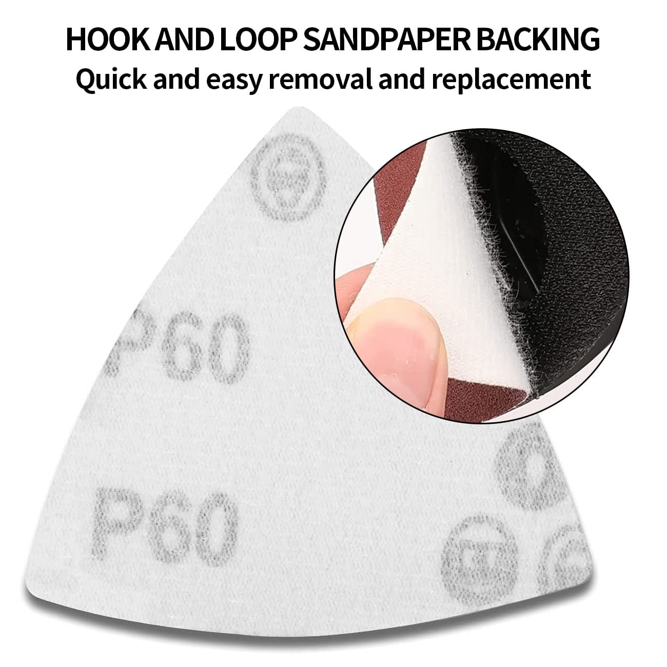 200Pcs 80mm Triangle Sanding Pads, Hook and Loop Triangular Sandpaper