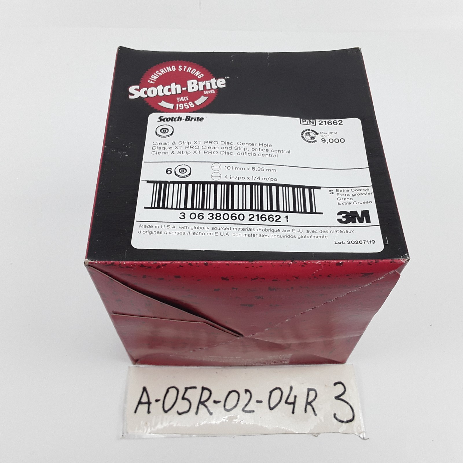 3M Scotch-Brite 21662 Roloc + Clean & Strip XT Pro Disc 101mm X 6,35 mm (6pk)