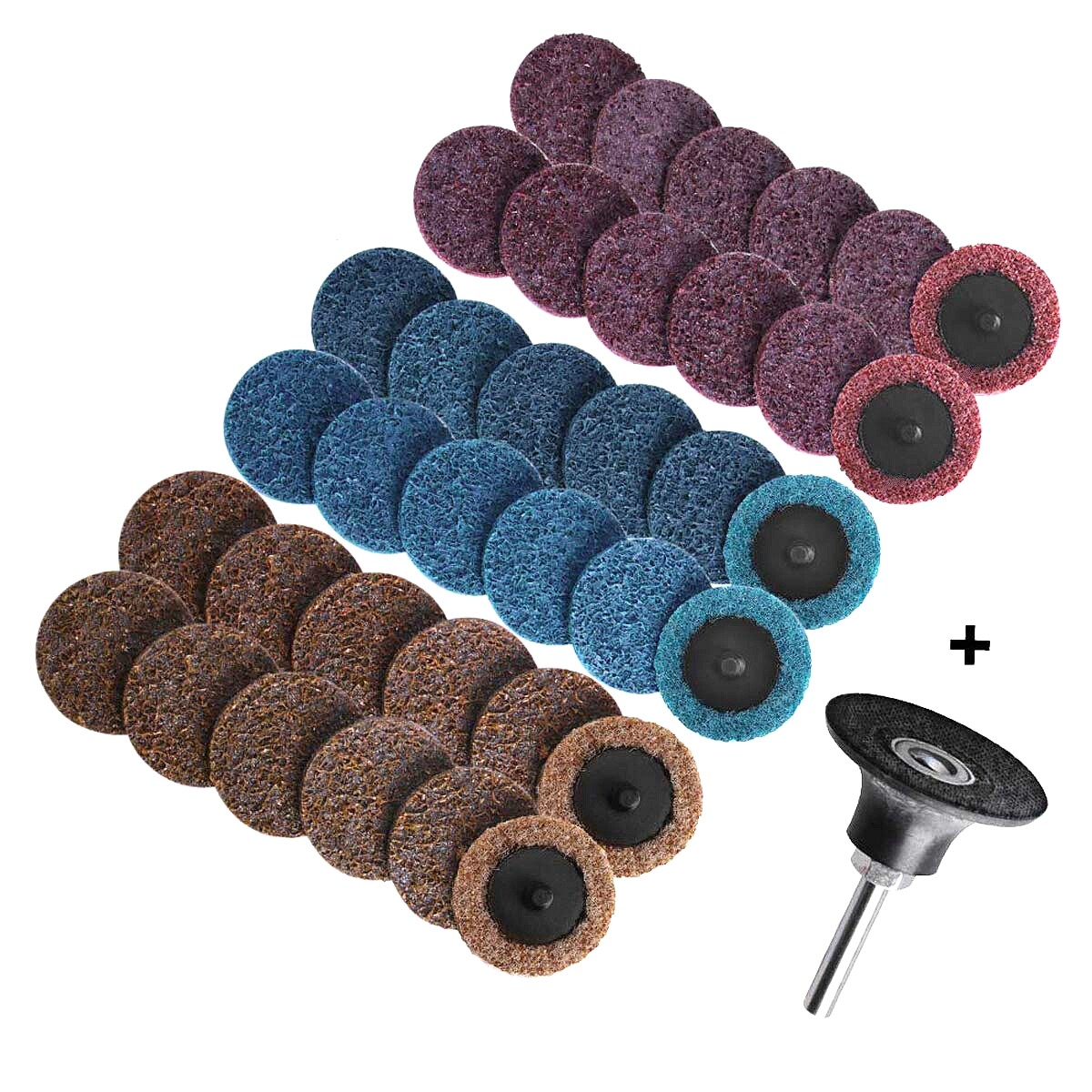 46PCS 2″ Roll Lock Sanding Discs Set W/ 1/4 Holder Die Grinder Quick Change Disc