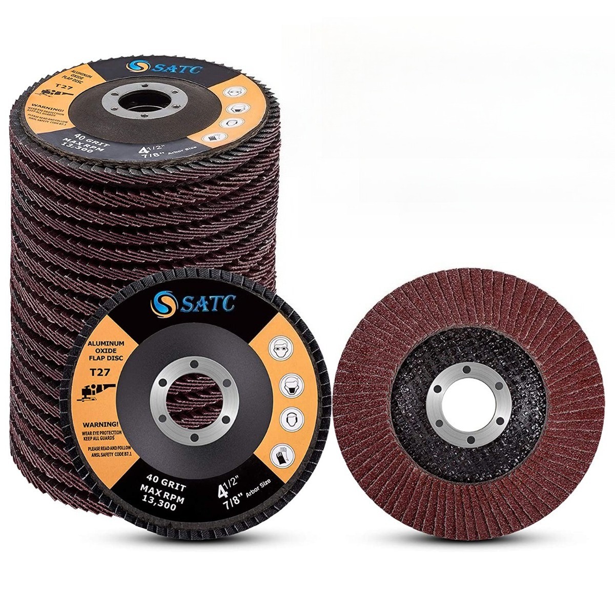 5Pack Aluminum Oxide Flap Disc 4.5inch 80 Grit Sanding Grinding Wheels 115x22mm