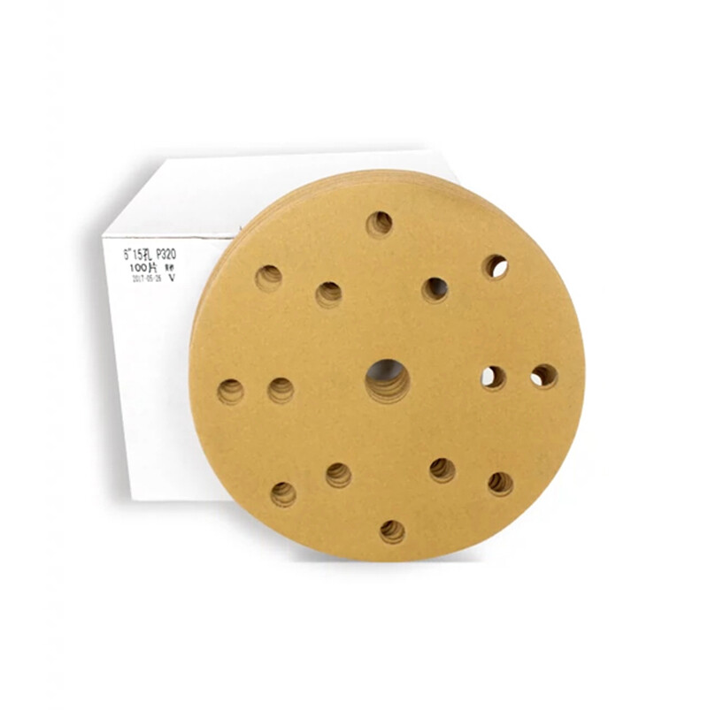6″ 150mm 15 Hole Yellow Sandpaper Wet And Dry Sanding Discs Pads 40-1000 Grit