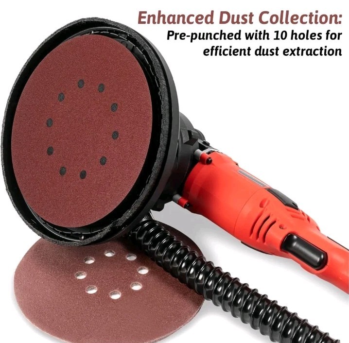 50 Pack 9-Inch 10-Hole Hook-&-Loop Sanding Disc, P80 Grit Aluminum Oxide Drywall