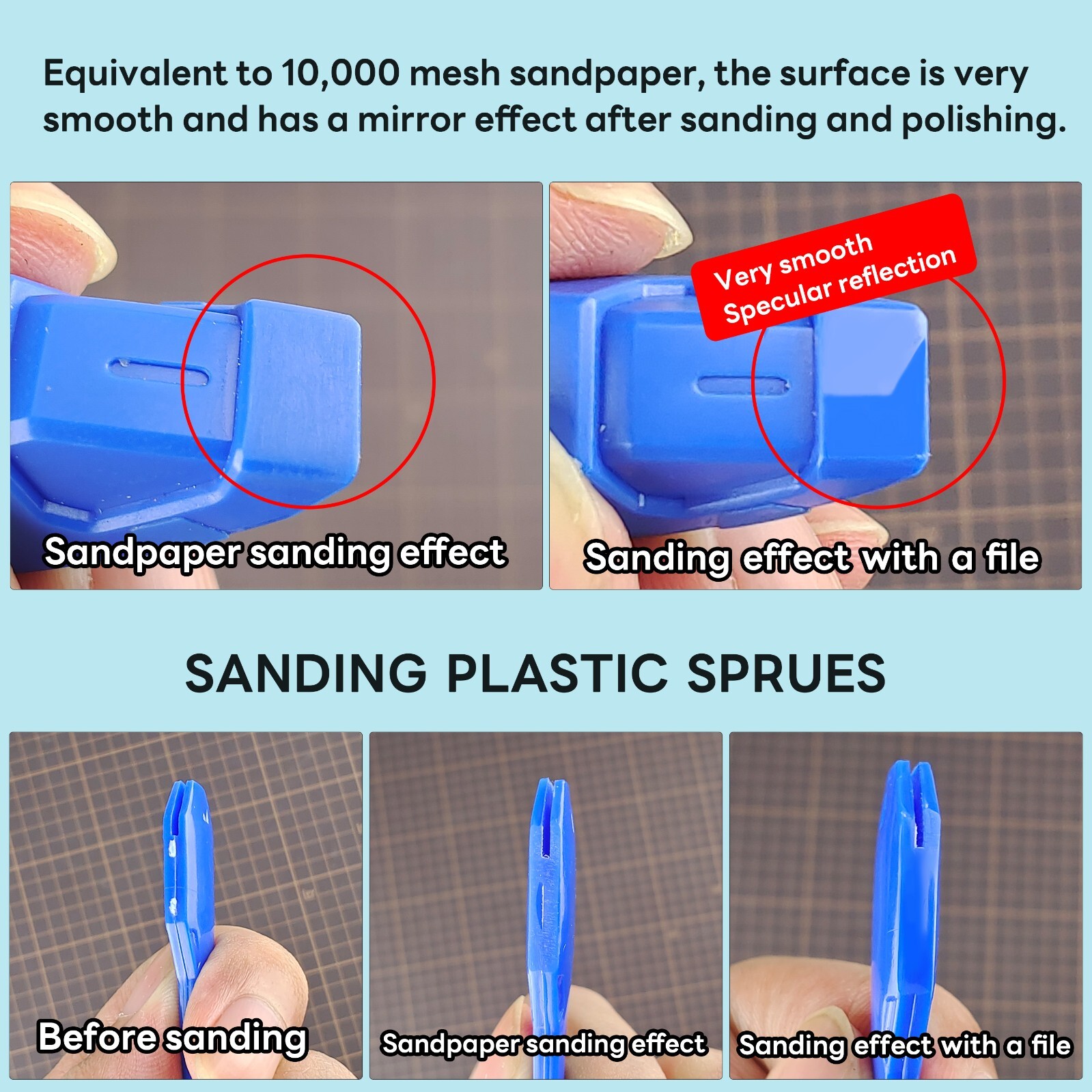 stedi Hobby Model Polishing Tools 4 PCS, Ultimate Precision Files #10000 Grit