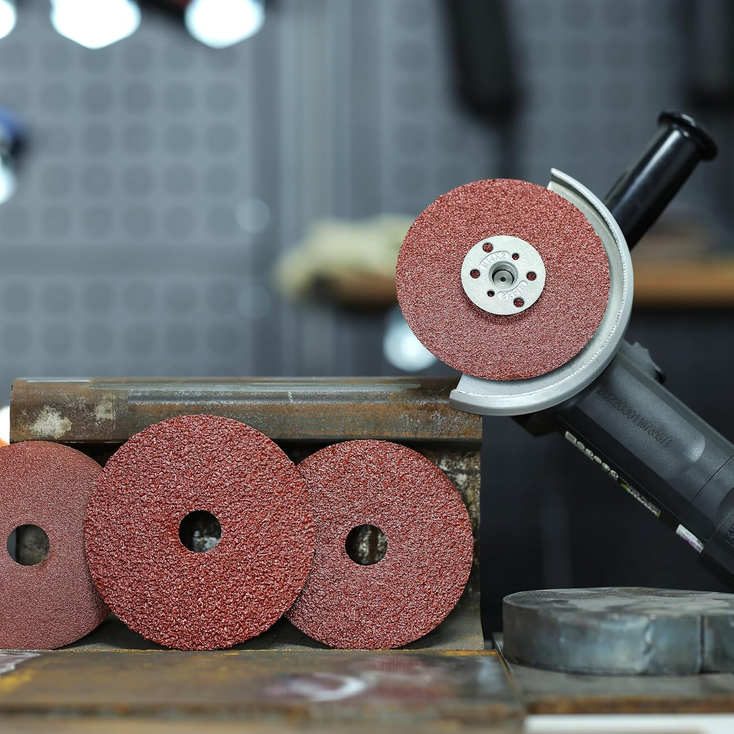 Aluminum Oxide Resin Fiber Sanding and Grinding Discs, 4.5” X 7/8”, 80 Grit