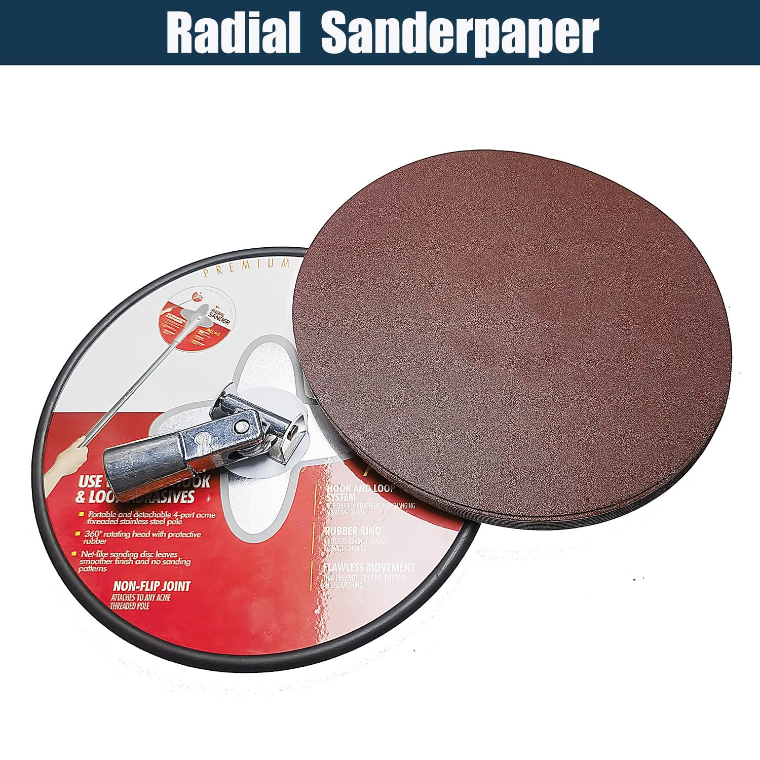 10 Pack 9 Inch 80 Grit Hook and Loop Sanding Discs Drywall Hand Sander
