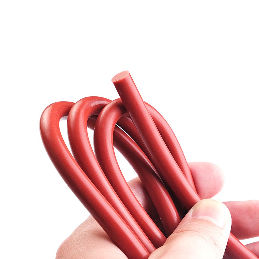 Solid Red Silicone Rubber Sealing Strip Round O Ring Cord Seal Gasket Dia 1-20mm