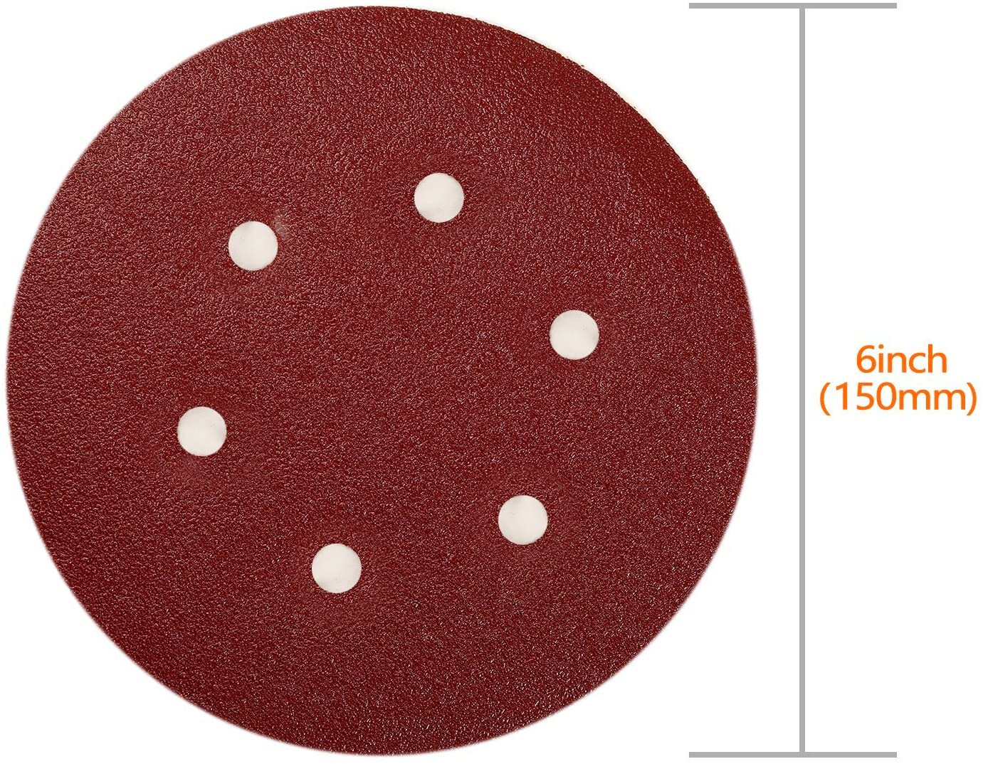 100PCS 6 in Sanding Discs 60 80 120 180 240 Grit Hook Loop Orbital Sander Paper