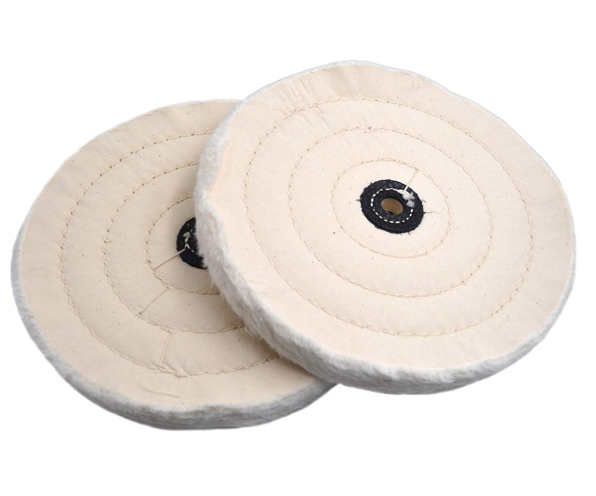 2Pcs,12-Inch 50Ply Extra Thick Fine Cotton Wheel Pad for Buffing Bench Grinde…