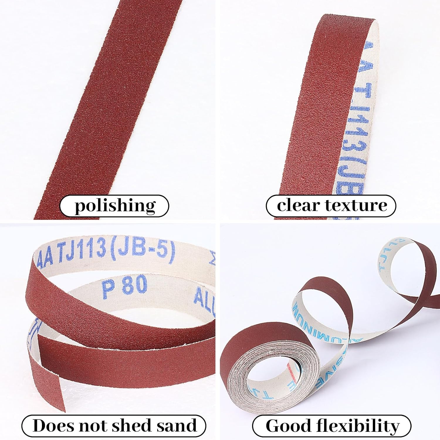 Emery Cloth Roll 6-Pack 80-600 Grit Sandpaper Dispenser Scissors Metal Wood
