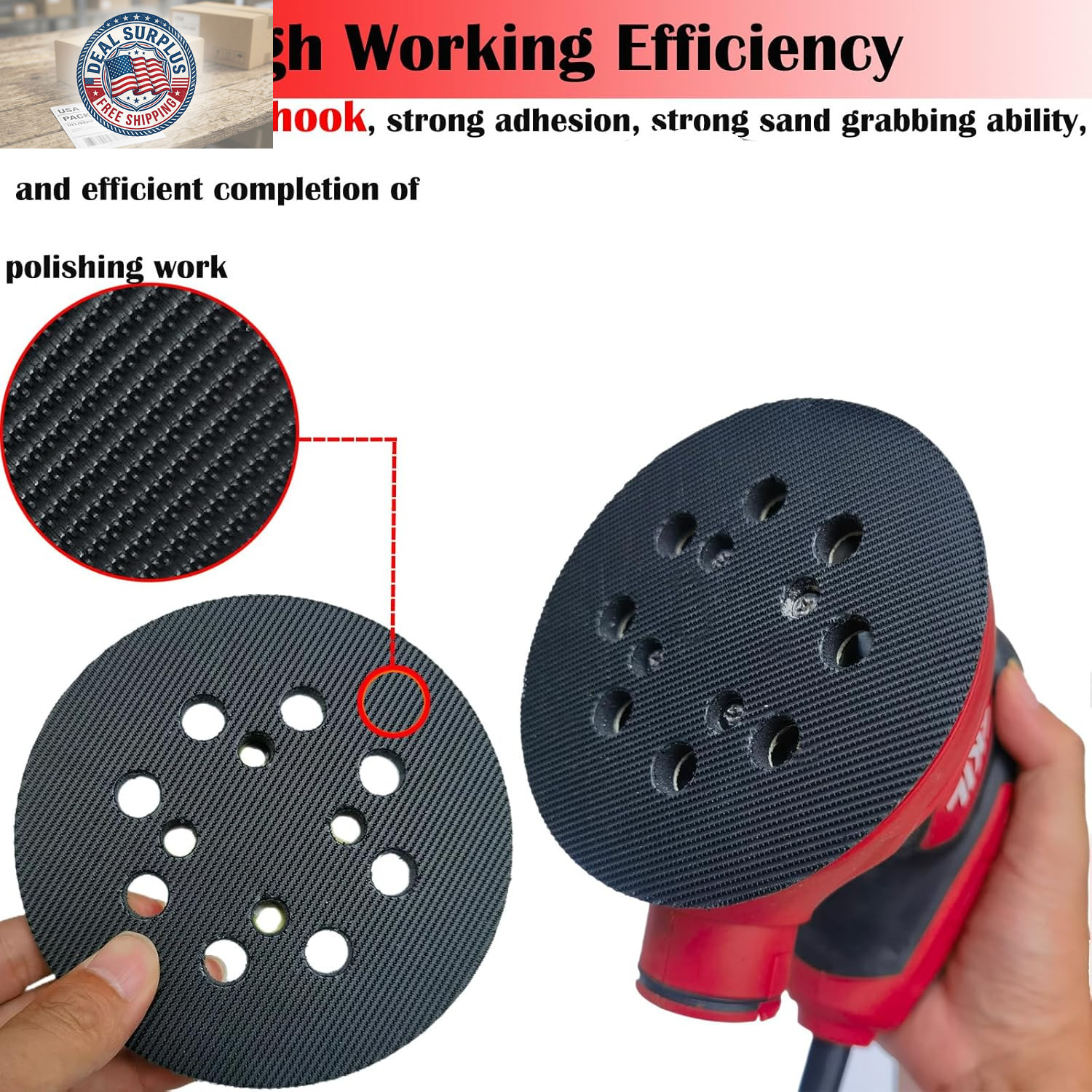 2 Pack 5 Inch 8 Hole Hook-And-Loop Replacemet Sanding Pad for SKIL SR211601 SR66
