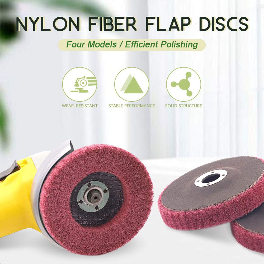 4.5Inch Abrasive Polishing Disc Nylon Fiber Flip Metal Polishing Rust Wheel 10Pc