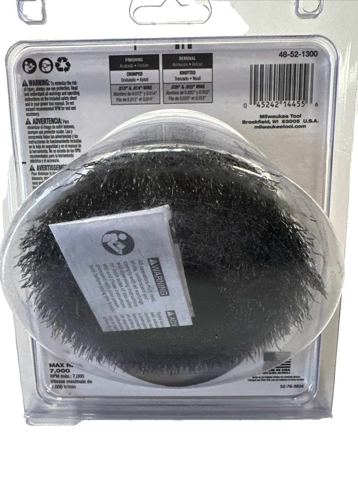 Milwaukee 4 in. Carbon Steel Crimped Wire Cup Brush 48-52-1300