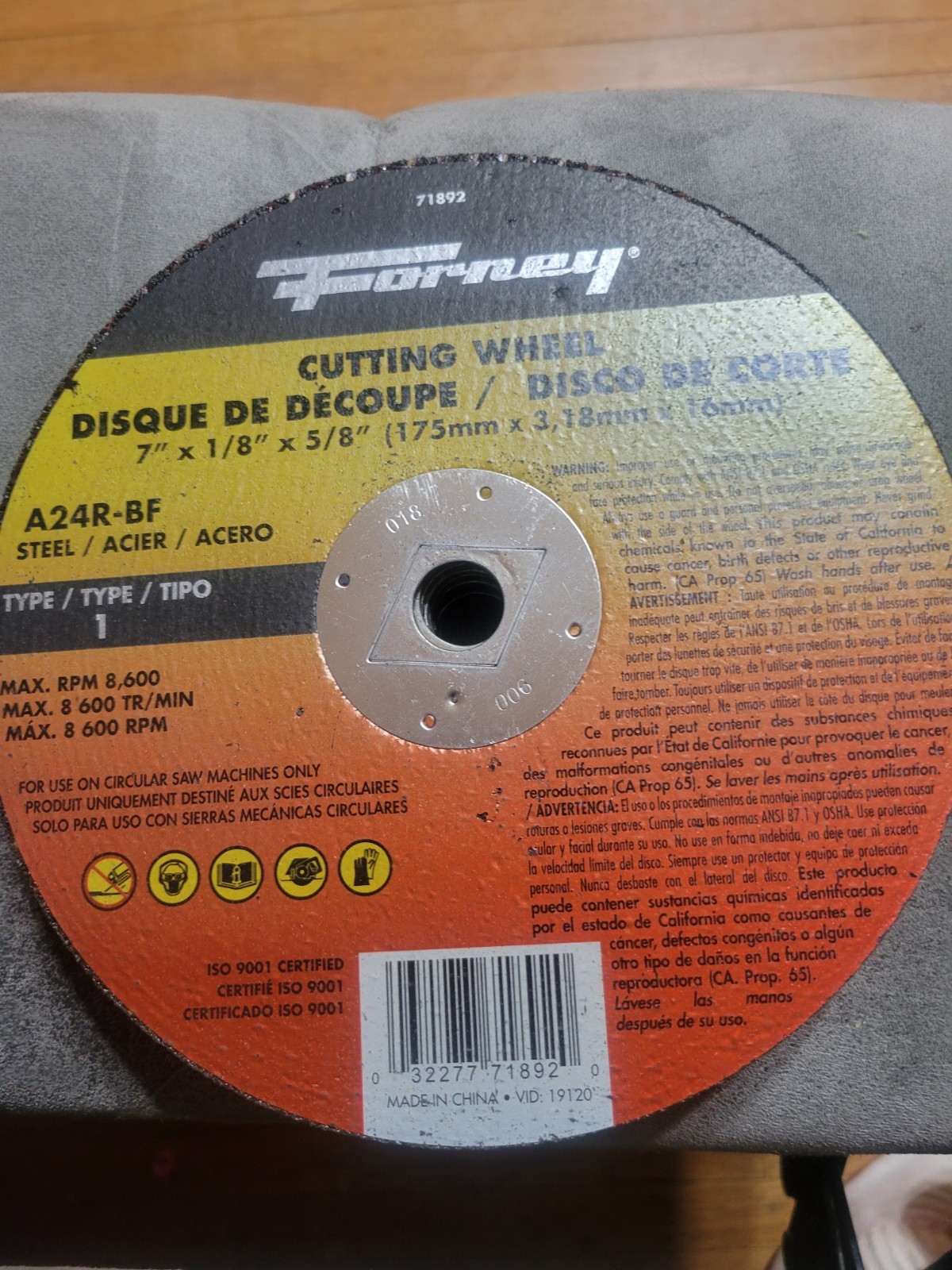 Lot Of 5 Forney 71892 Cut-Off Wheel, Metal, Type 1 (Flat), 7 In X 1/8 In X 5/8