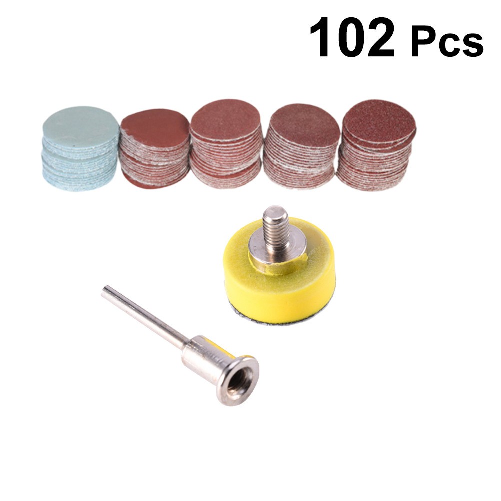 100Pcs Sanding Discs Pad with Shank Assorted Colors for Polishing and Sanding