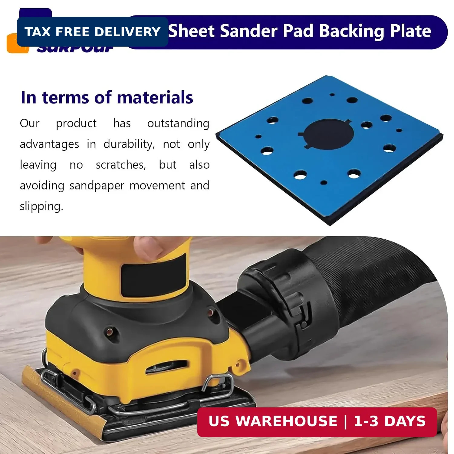 1/4 Sheet Sander Pad Backing Plate Replaces 151284-00SV 151284-00 Compatible wit