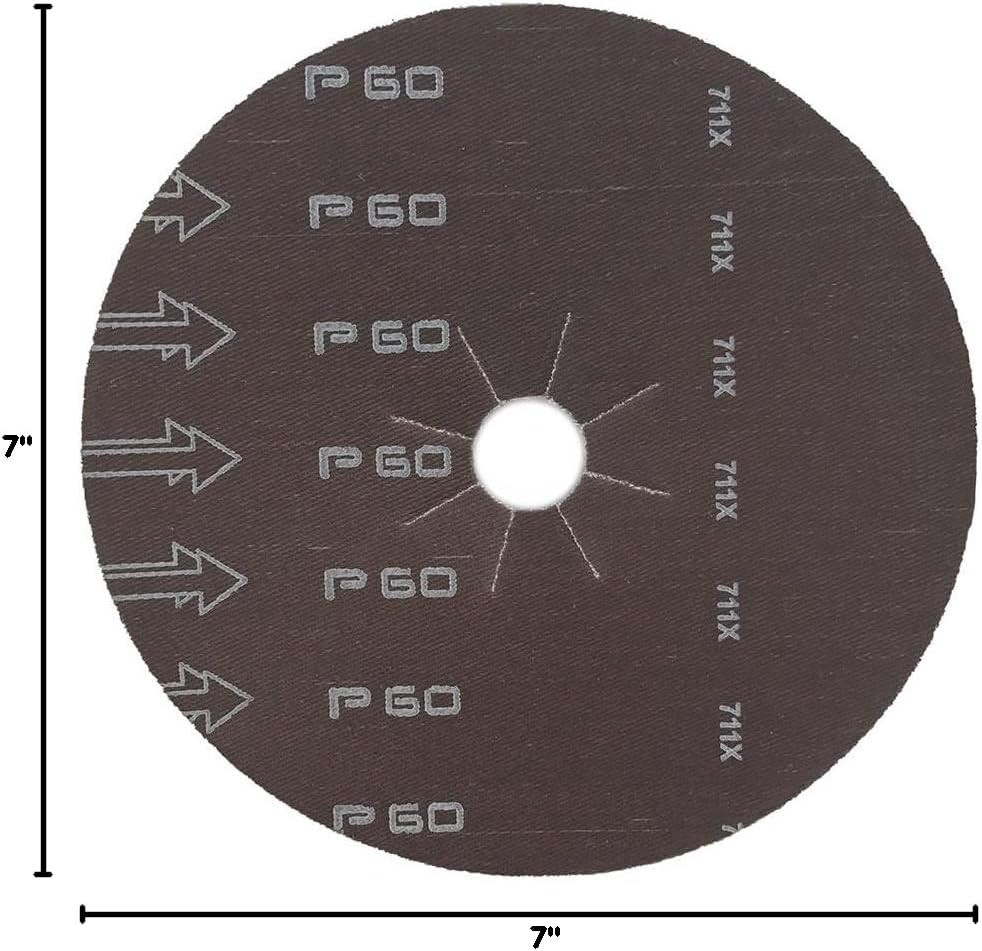 410060 Zirconia Cloth Floor Sanding Edger Discs, 7″ X 7/8″ Hole, Grit 60X (25 Pa