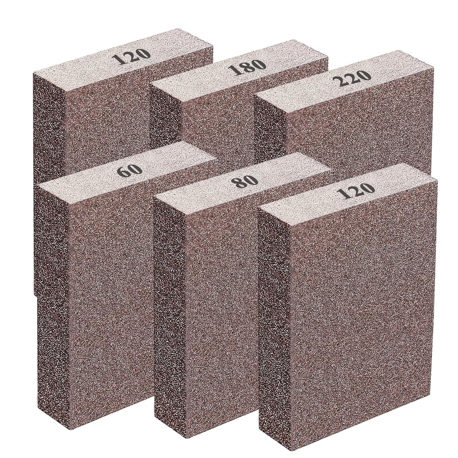6 Pack Sanding Sponge,Drywall Sanding Blocks 6 Grits Per Pack