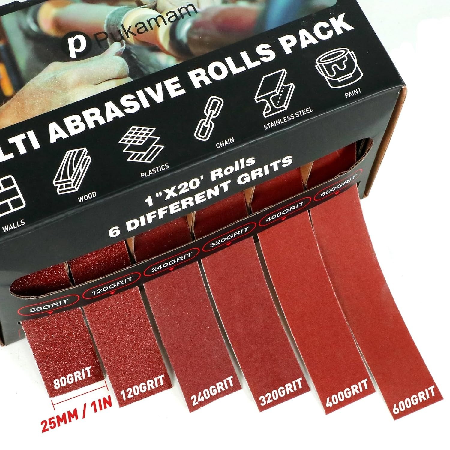 Emery Cloth Roll: 6 Grits for Versatile Metal, Wood & Automotive Sanding