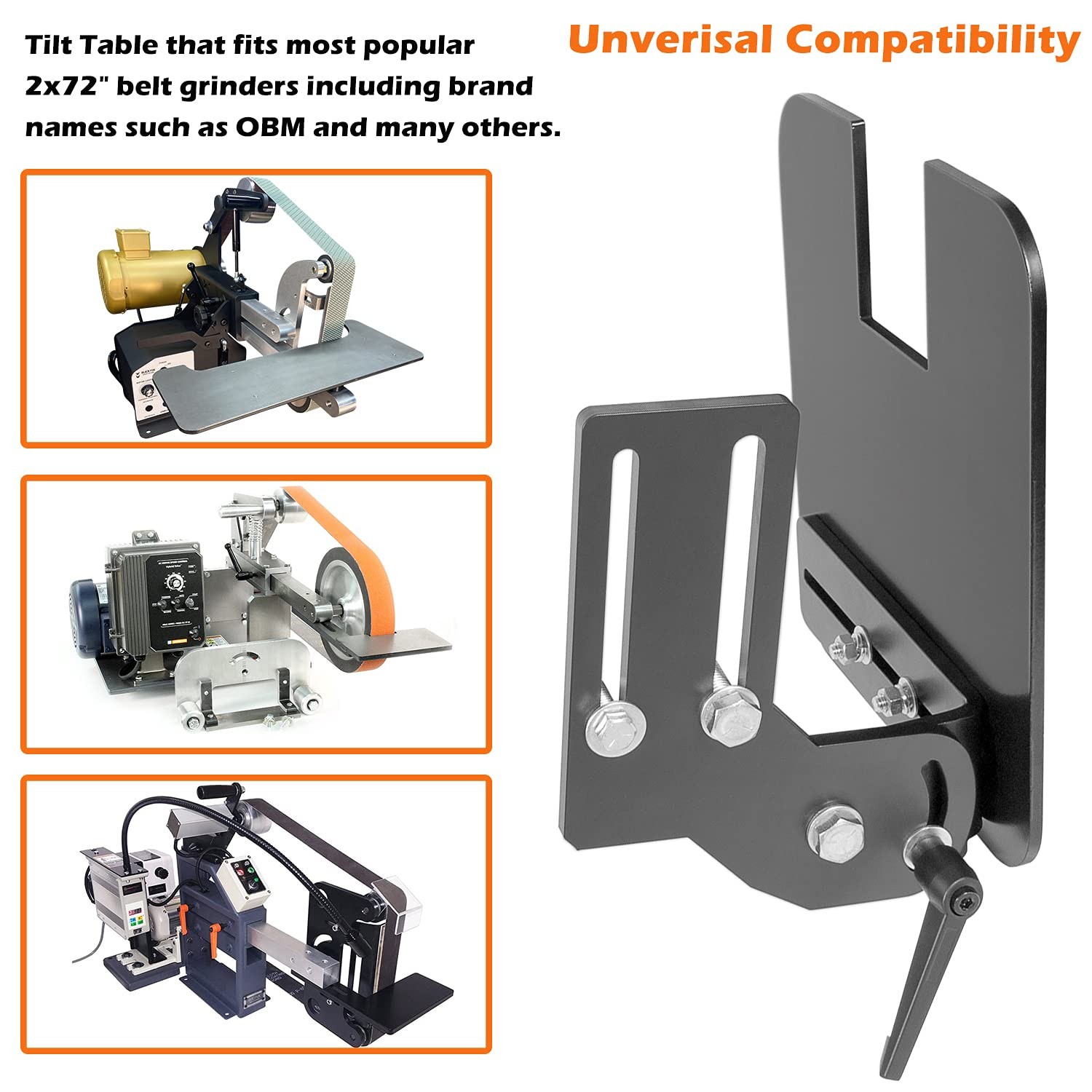 2×72″ Knife Bevel Grinding Jig Tool Rest OBM Belt Grinder Tilt Table Flat Platen