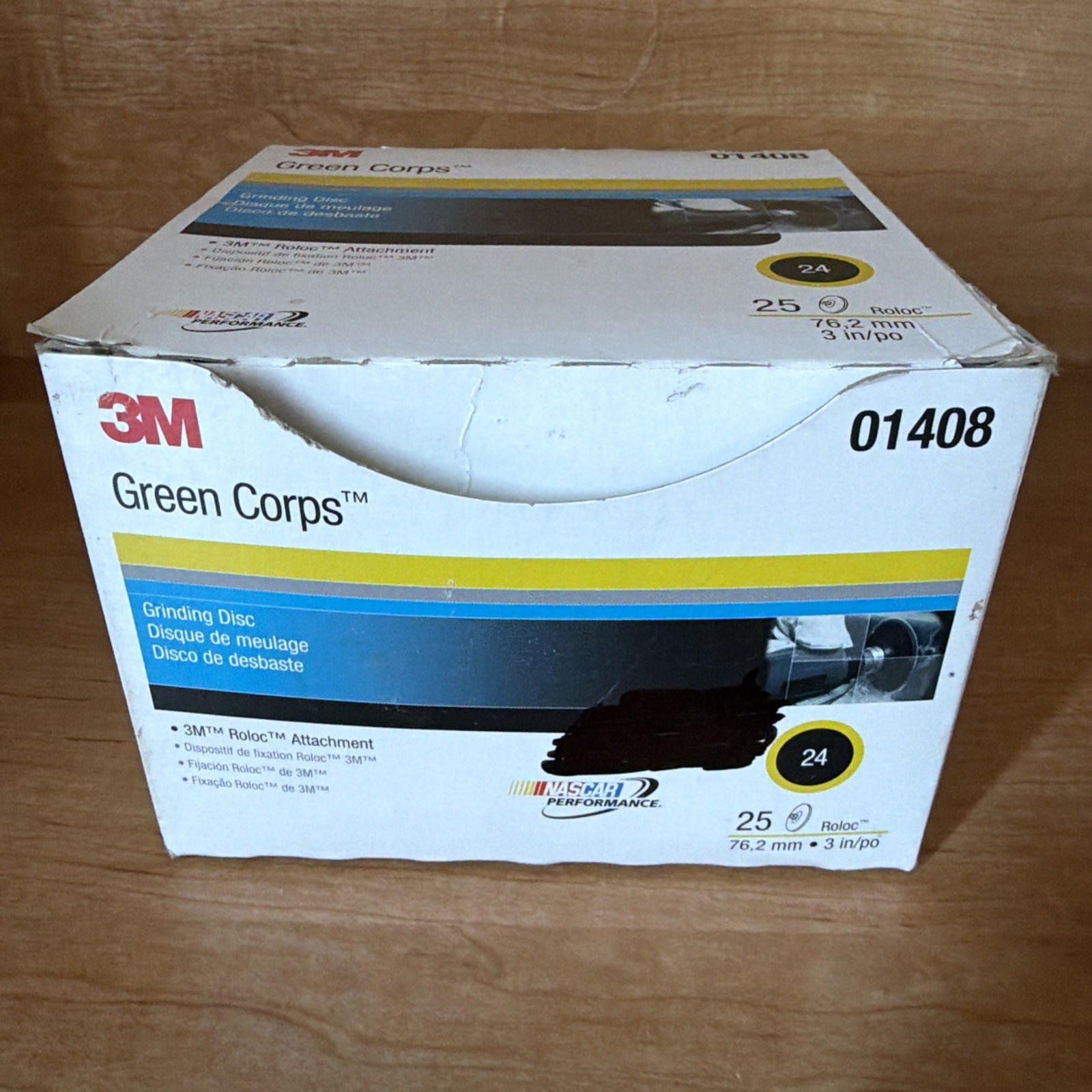 3M 01408 Green Corps Grinding Disc Roloc Attachment 25 3in/po 72mm