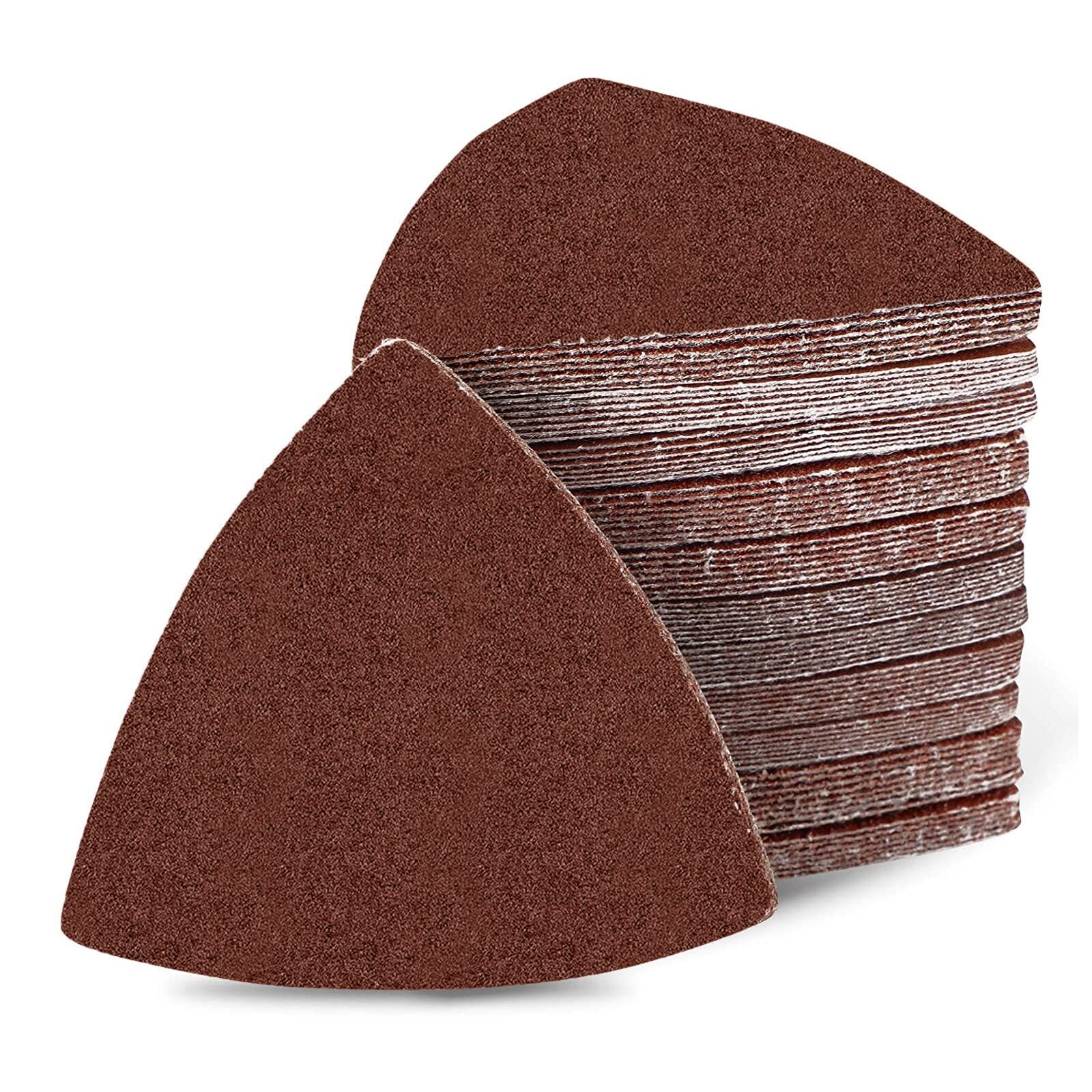 20 Pcs 60 Grit 80mm Triangular Multitool Sandpaper for 3-1/8″ Sanding Pads