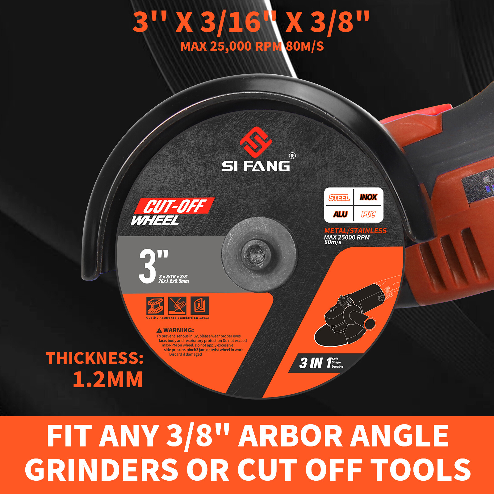 1Pc 75mm Cut Off Wheel With 1/4” Mounting Mandrel Kit 3in For Die Grinder Tool