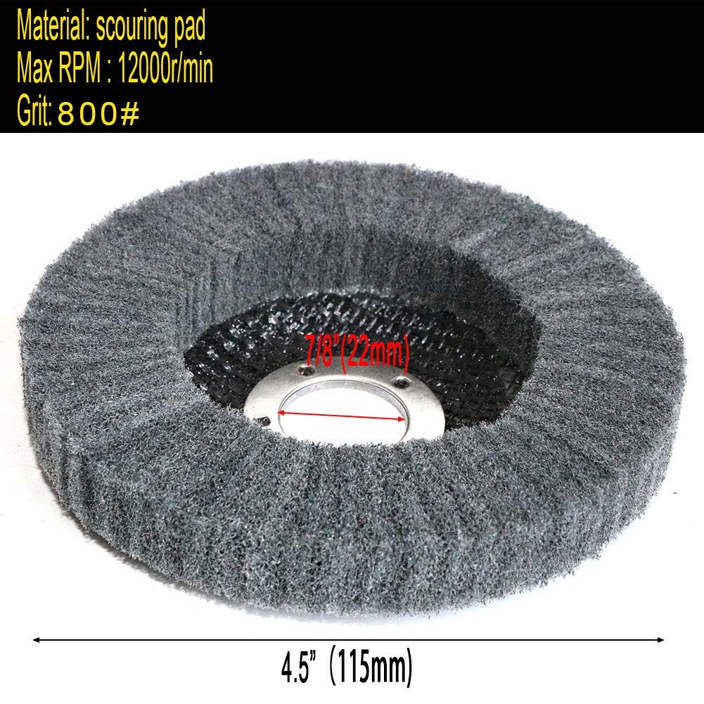 5Pcs 4.5″ x 7/8″ Nylon Fiber Buffing Wheel Scouring pad Flap Polishing Disc f…