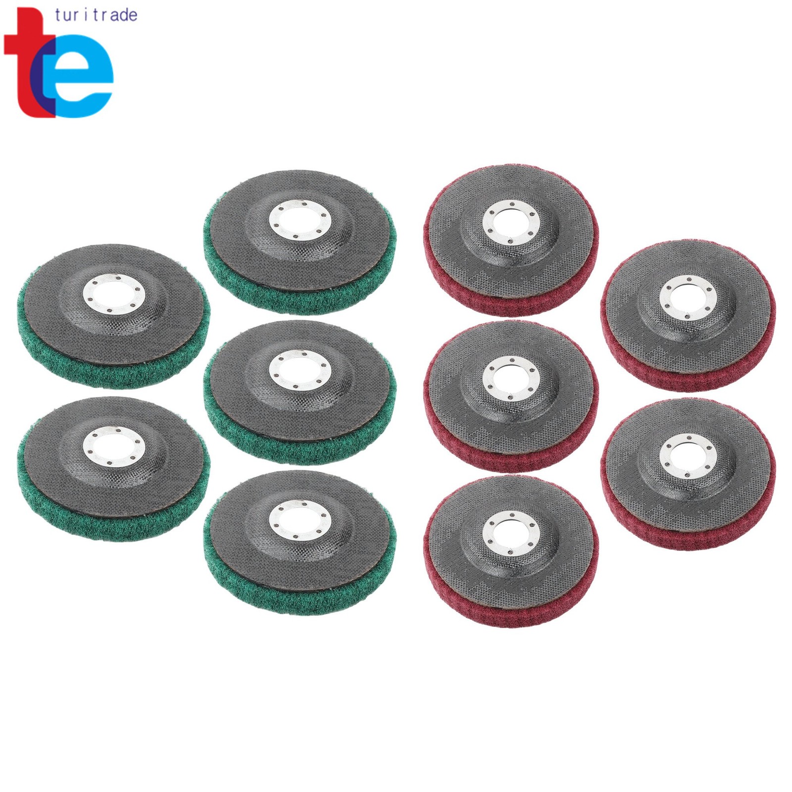 10 Pcs 4-1/2″ Scour Flap Discs 180/320 Grit – Paint & Rust Remover for Metal