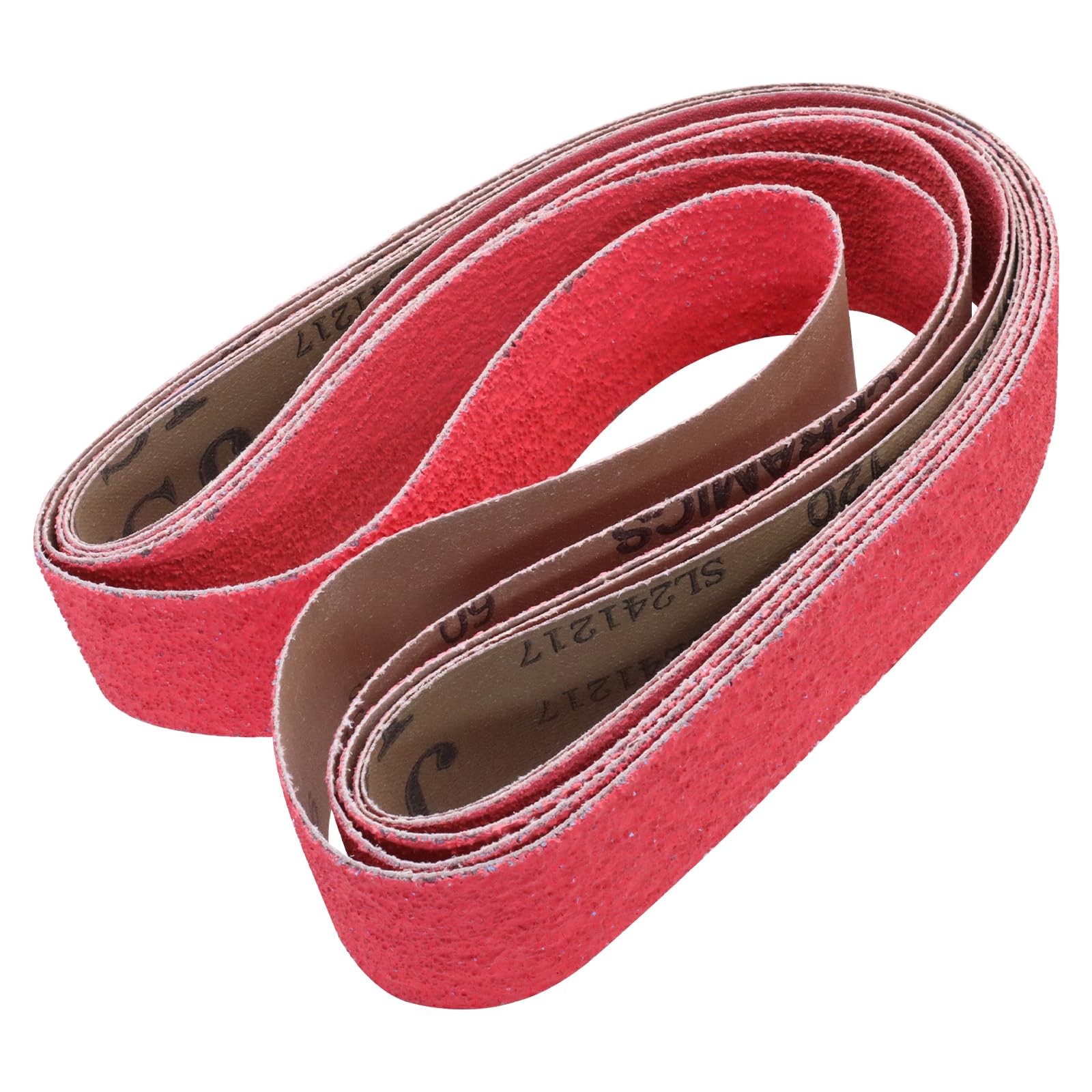 5 Pack 2×42 Inch Ceramic Sanding Belts 36-120 Assorted Grits for Metal