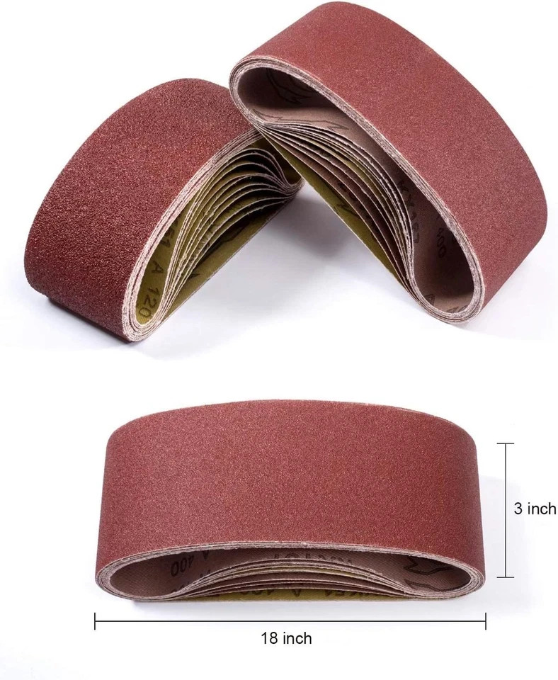 S SATC 3×18 Sanding Belts 20PCS Belt Sander Paper Aluminum Oxide (3 Inch