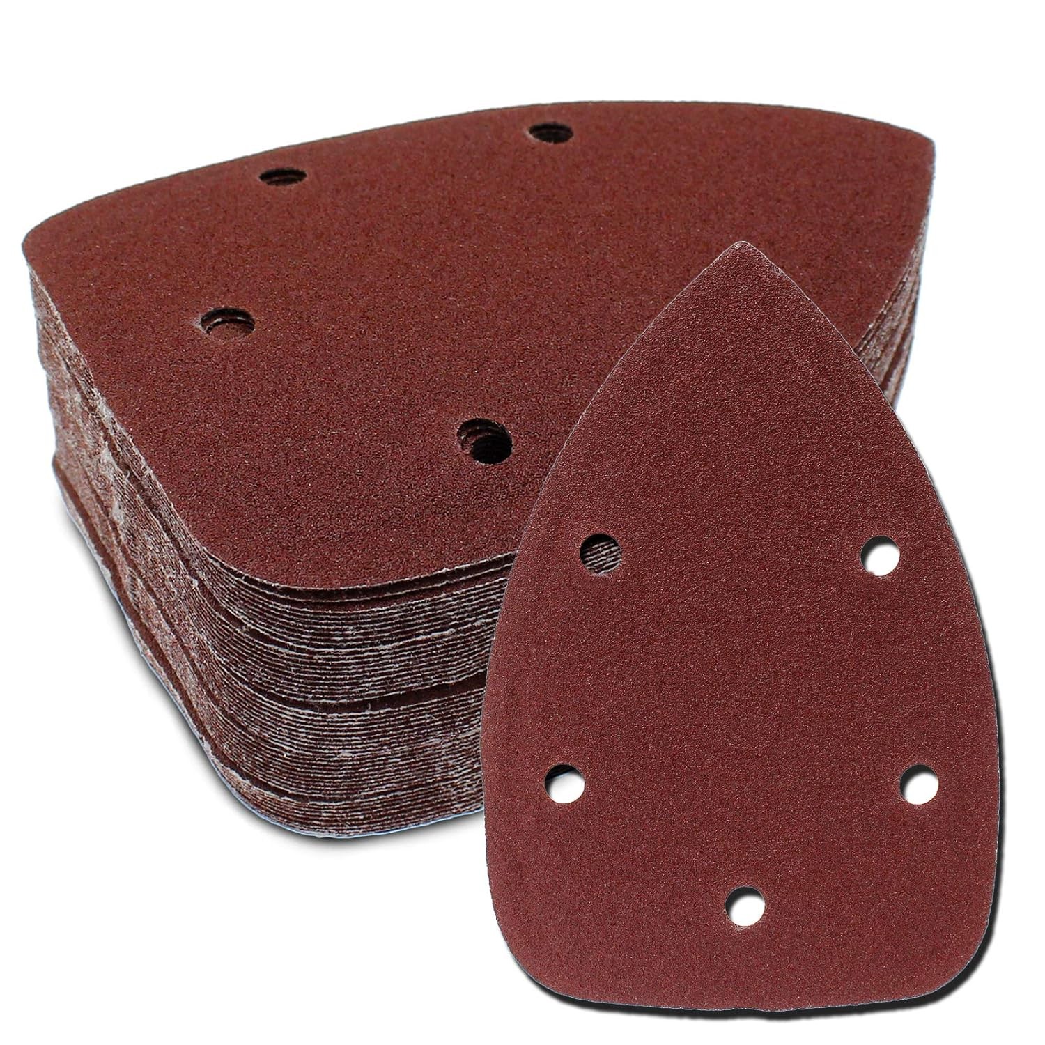 252 PCS 5-1/2 x 3-1/2″ 5 Hole 40-320 Assorted Grit Mouse Detail Sander Sandpaper