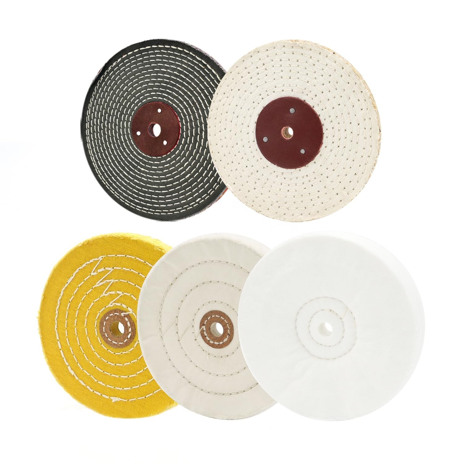 Versatile 6in Cotton Buffing Wheels – Soft to Rough Grit for Professional Use